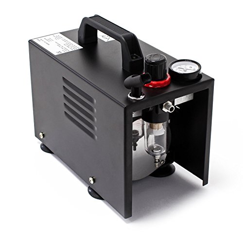 Airbrush Kompressor AF18A kompakt mit Manometer Druckminderer Abschaltautomatik