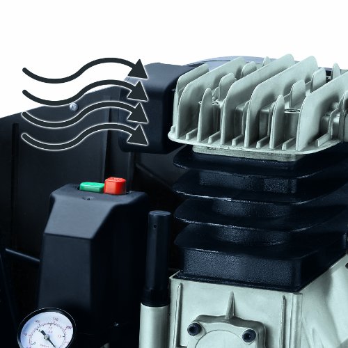 Einhell Kompressor TE-AC 480/100/10 D (3,0 kW, 100 L, Ansaugleistung 480 l / min, 10 bar, ölgeschmiert, Riemenantrieb, große Räder und Haltebügel) - 4