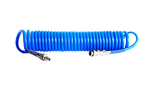IMPLOTEX Flexibler Druckluftschlauch Spiralschlauch Länge 7,62 Meter - 6,5mm Innen x 10 mm Aussen, max.20bar