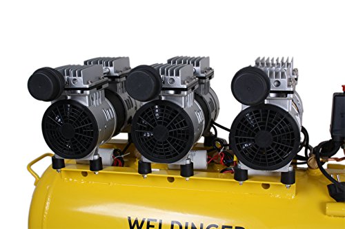 WELDINGER Flüsterkompressor FK 270 Ansaugleistung 270 l/ min 60 Liter Tank Druckluftkompressor ölfrei leise (60 dB) - 2